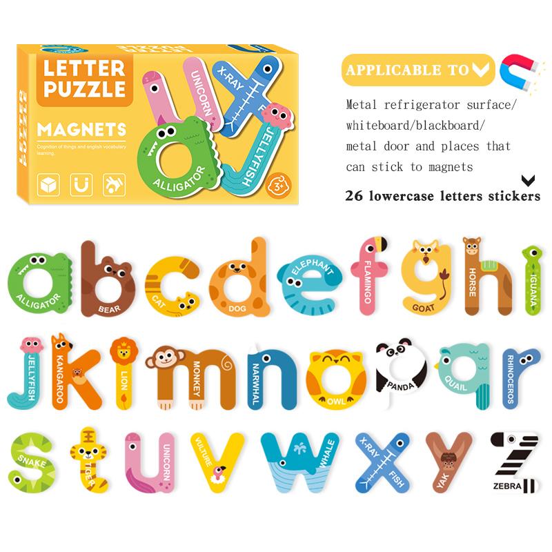 Montessori Magnetic Puzzles Toy Early Education Alphanumeric Learning 8 Themes Fridge Magnets Educational Toys For 3-6 Years Old