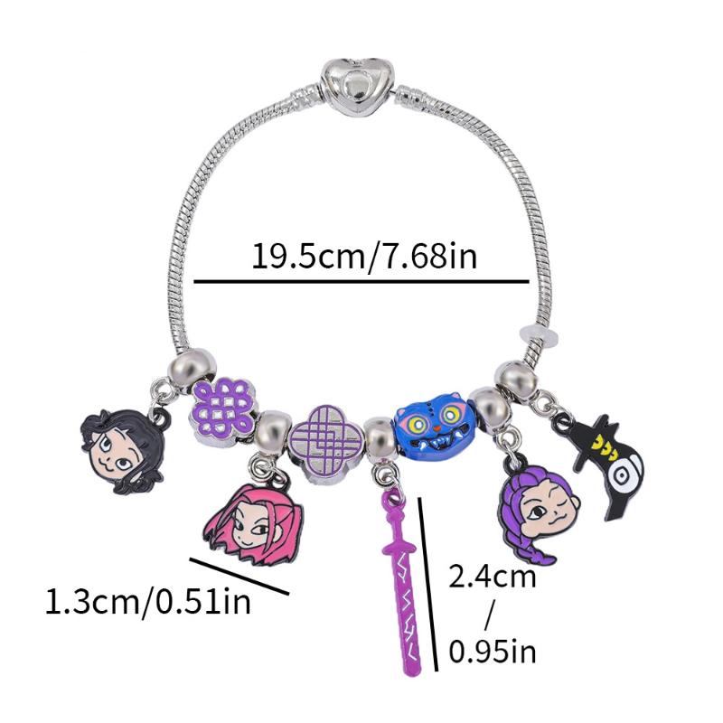 K-Pop Demon Hunters Series Bead Metal Enamel Pendant Bracelet Personalized Beads Bracelet Fans Cosplay Party Jewelry Gifts