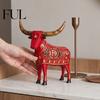 Seasonal Indoor Table Centerpieces Vintage Longhorn Cow Figurine, Rustic Farmhouse Animal Sculpture, Western Desktop Shelf Artistic Embellishments