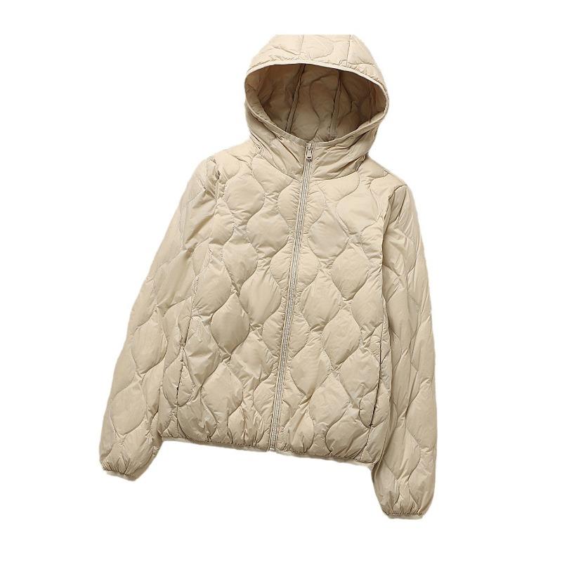 Autumn and Winter New Down Jackets Women's Light and Thin Casual Versatile White Duck Down Warm Fashion Hooded Jacket
