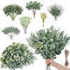 20/25Pcs Artificial Mixed Eucalyptus Leaves Stems Fake Flower for DIY Bouquets Floral Arrangement Home Wedding Party Decoration