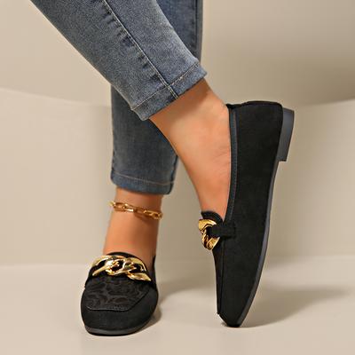 New Flat Shoes Metal Slip On Lightweight Women Shoes Loafers Ladies Luxury Designer Shoes for Women Zapatos De Mujer