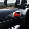 For 2011- Jeep Grand Cherokee Red Carbon Fiber Inner Door Handle Cover Trim