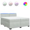 Box Spring Bed with Mattress Light Grey 200x200 cm Velvet