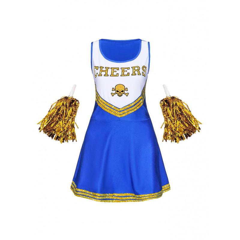 Womens Halloween Cheerleading Costume Sleeveless Stage Performance Dress Adult Girls