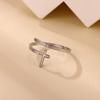 Minimalist Corss Hollow Opening Rings For Women Flower Buds Anillos Fashion Ring Gold Color Romantic Jewelry Party Punk Gift