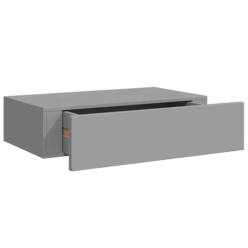 Wandregal mit Schublade Grau 40 x 23,5 x 10 cm MDF