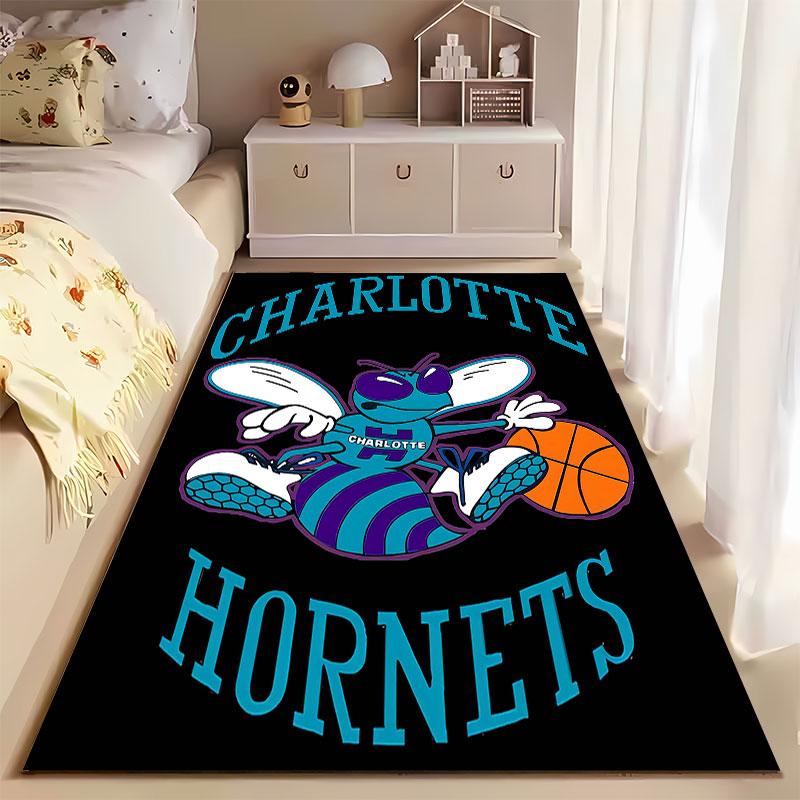 Charlotte Hornets Basketball Carpet suitable as a non-slip mat for the living room or bedroom sofa