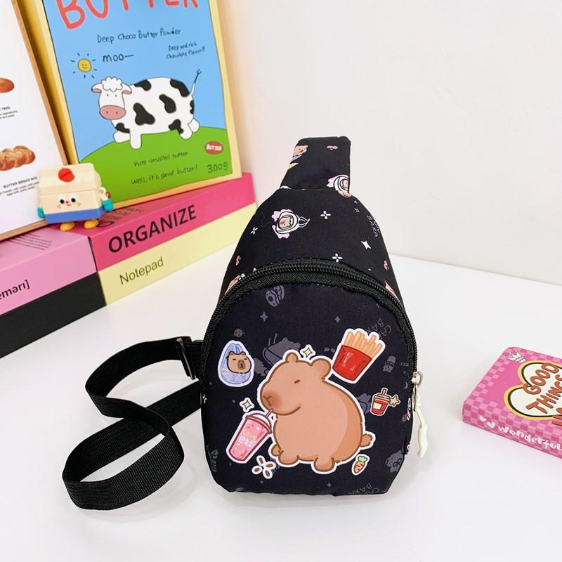 School Bag Kapibara Breast Bag for Boys and Girls Casual Versatile Accessories Change Bag Travel Shoulder Messenger Bag