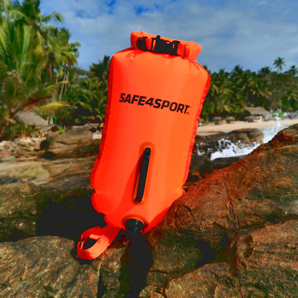 Safety Buoy with a Pocket for Items Masterswimmer Active + External Pocket