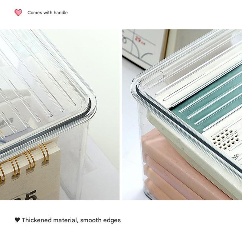 Transparent Acrylic Desktop Organiser Box Flips Lid for Quick Access and Organized Items for Desk Organization