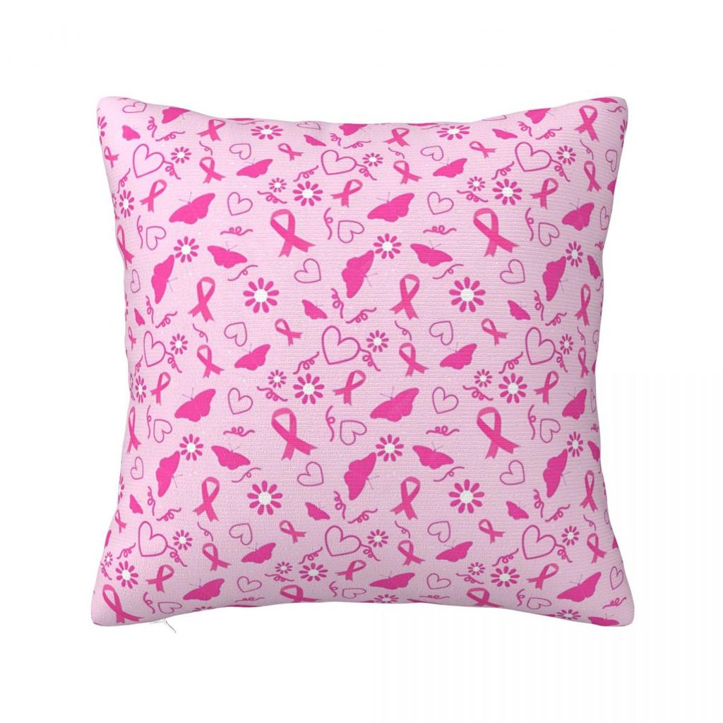 Tackle Breast Cancer Football Pillowcase Polyester Cushion Cover Gift Pillow Case Cover Home Zipper 40X40cm