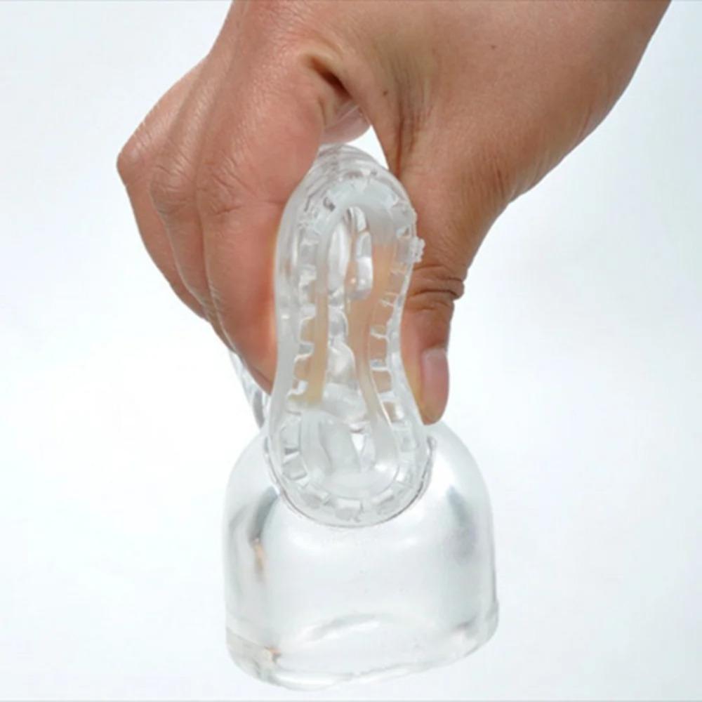 Male Masturbator Cock Sleeve Penis Ring Glans Sucking Caps Stimulator Erotic Sex Toys for Men  Magic Wand Holder Vibrator Cover