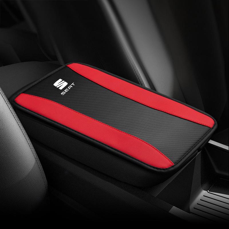 wszp1 Universal Car PU Leather Armrest Mat Arm Storage Box Mats For Seat Tarraco Arona Ateca Ibiza Toledo Mii Leon Arosa Exeo ST FR