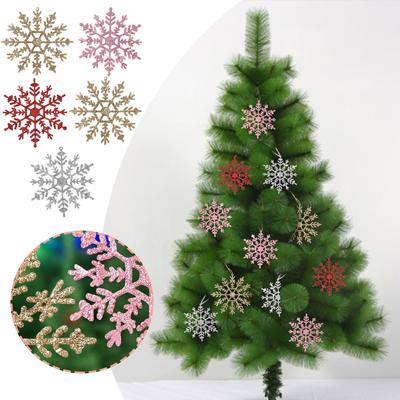 6pcs Christmas Decoration Supplies Snowflakes Plastic Holiday Ornaments Christmas Arrangement