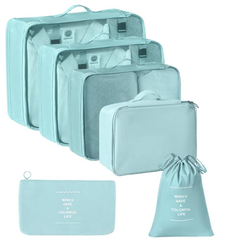 Travel Storage Bag Set - 7-Piece Multi-functional Compartment Bags for Clothes & Cosmetics