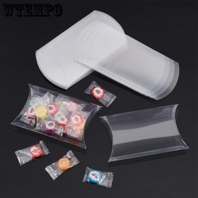 30pcs Clear PVC Plastic Pillow Boxes Sturdy Transparent and Reusable Small Gift Candy Cookie Packaging Containers