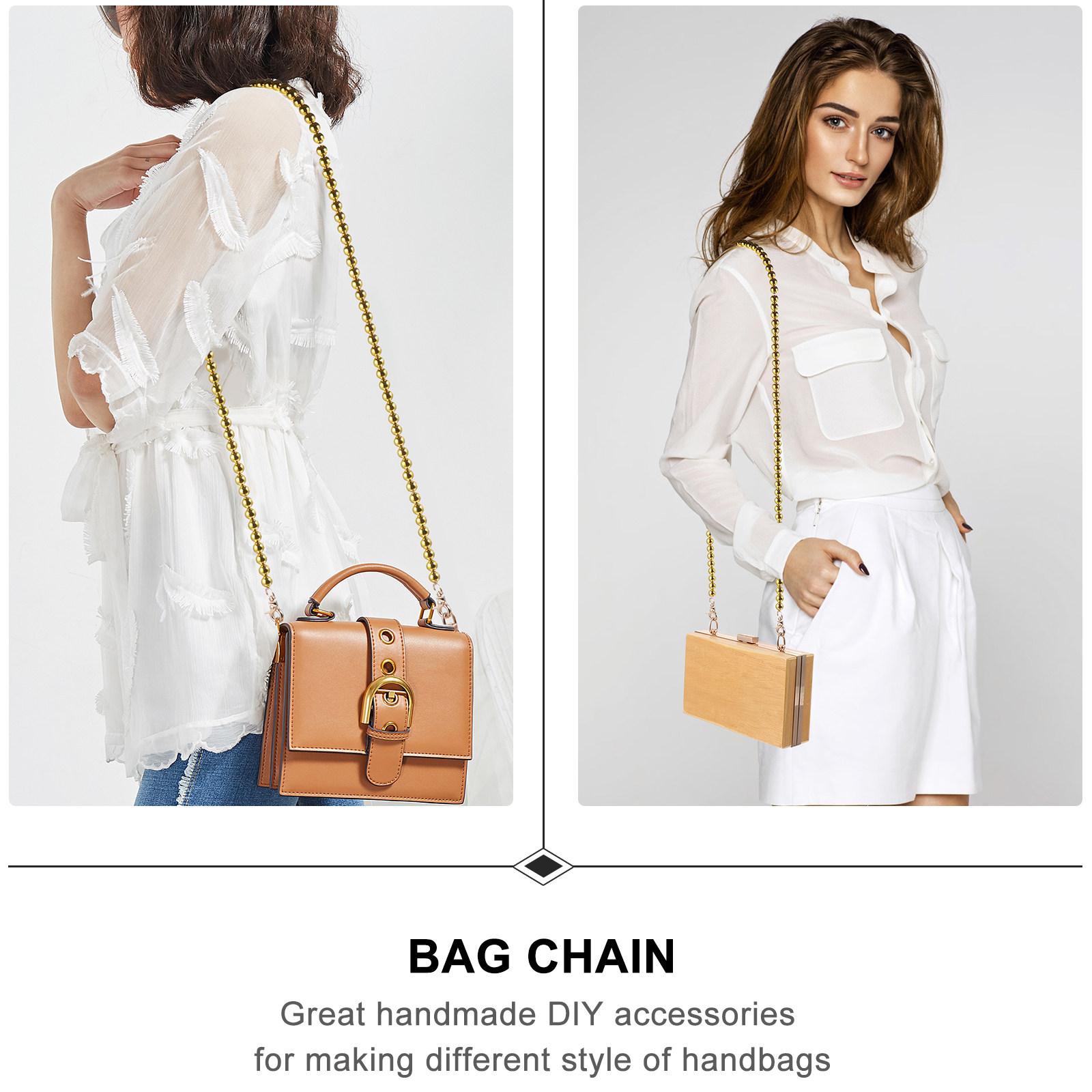 1Pcs Gold Bead Shoulder Strap Fine Workmanship Bag Chain Replacement Lightweight Chain Accessories Stylish Shoulder Bag Decor золотистый