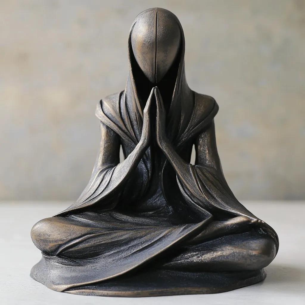 Statuie Alien Meditație Yoga Figurină Alien Rășină Sculptură pentru Casă Interior Exterior Terasă Gazon Curte Decor Cadou de Colecție
