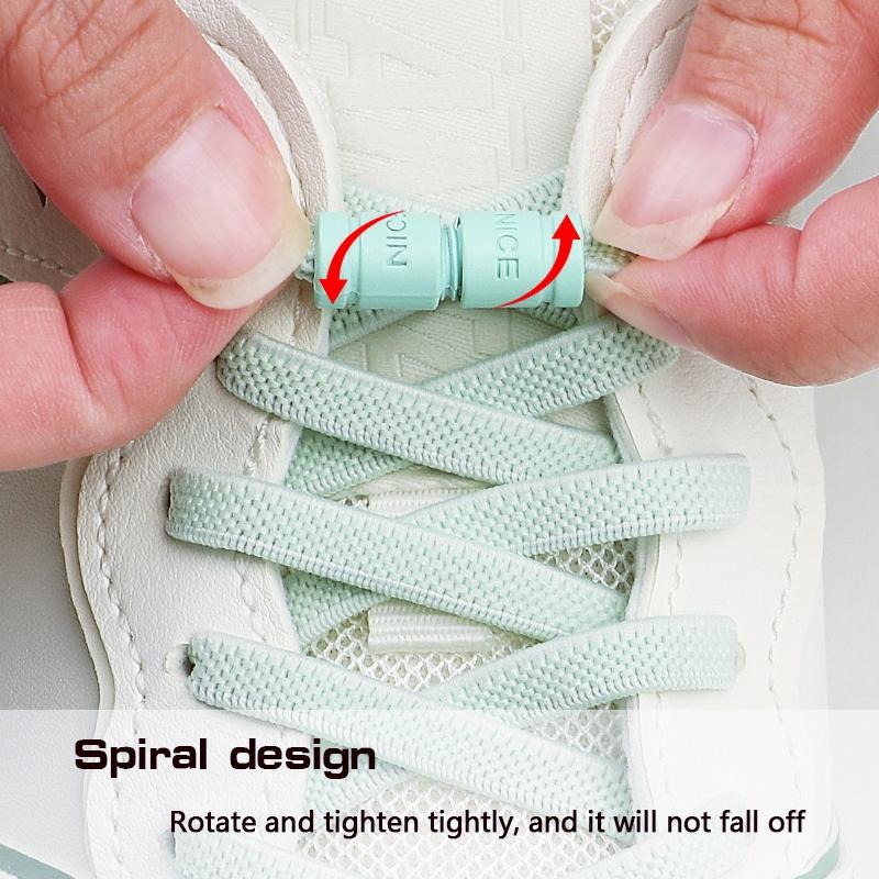 1Pair No Tie Shoelaces Metal Capsule Buckle Shoelace Round Elastic Laces Without Ties Sneakers Basketball Shoe Laces Accessories