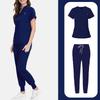 Ladies' Loose And Comfortable V-neck Long Sleeved Stand Up Collar Workwear With Multiple Pockets Suit Set