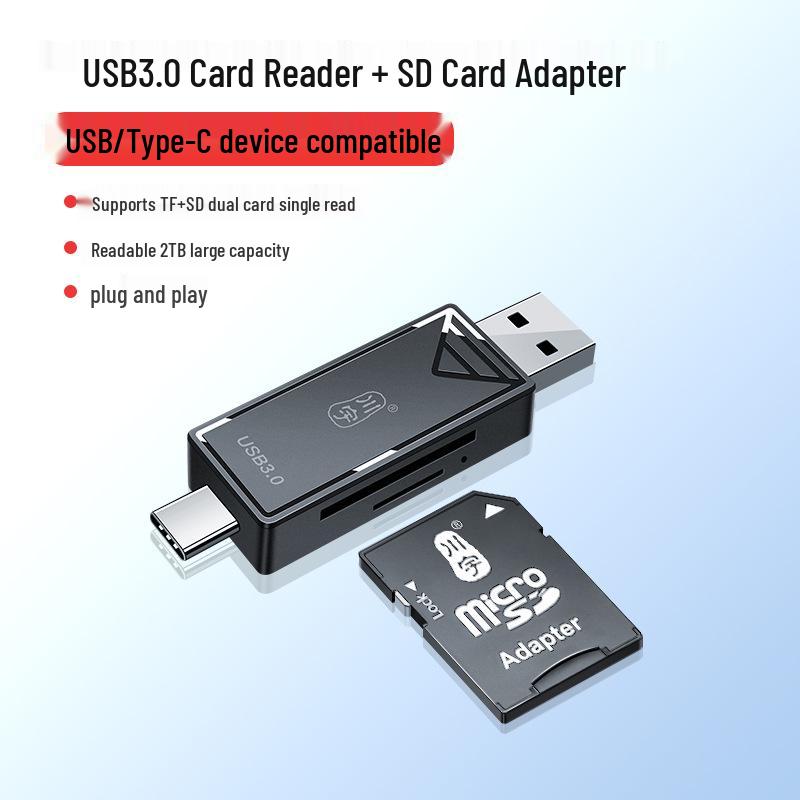 Kawuyu USB 3.0 Card Reader: SD/TF All-in-One High-Speed Converter, Type-C OTG for Phones and Computers