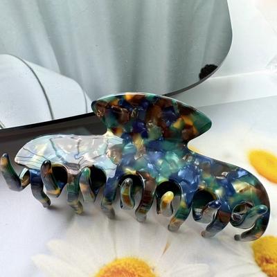 1 Stk. Zelluloid 10 cm Große Haarklammer Luxus Handgefertigt Französisches Design Mode Schildpatt-Accessoires Damen Haarspange