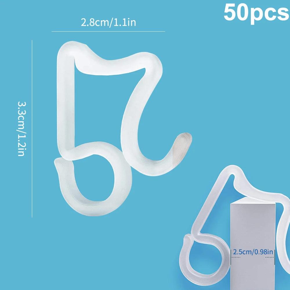 

50 PCS Gutter Hooks Mini Plastic Christmas Light Clips Outdoor Light Clips For Christmas Xmas Decoration