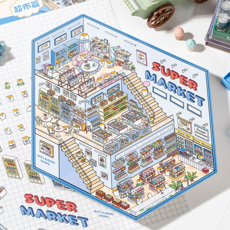 

Yuxian 3.0 Series 6-слойные 3D миниатюрные ландшафтные наклейки для декора домашних животных и дома