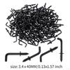 100 Count Black Carbon Steel L Hooks for Organizing