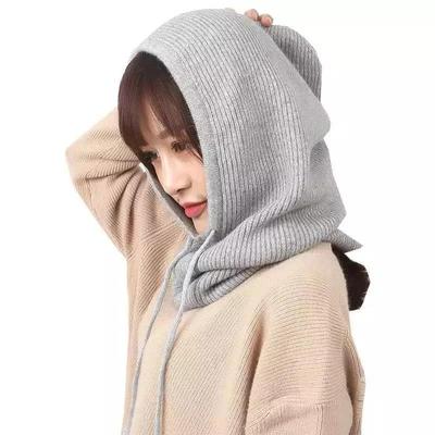 Damen Wintermütze Damen Gestrickter Kapuzenschal für Damen Winddicht Warm Winddichte Wollmütze