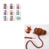 6 Rullar Ihålig Flätad Snöre 7mmX5Meter Flerfärgad Polyesterlina med Storögd Nål och Metallskulpteringswire HX6C