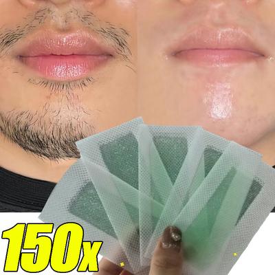 150 Peças Depilação Rápida e Indolor Tiras de Cera Depilatória Facial Corporal Depilação Virilha Perna Braço Patch Depilatório Unissex Mulheres Ferramenta de Beleza