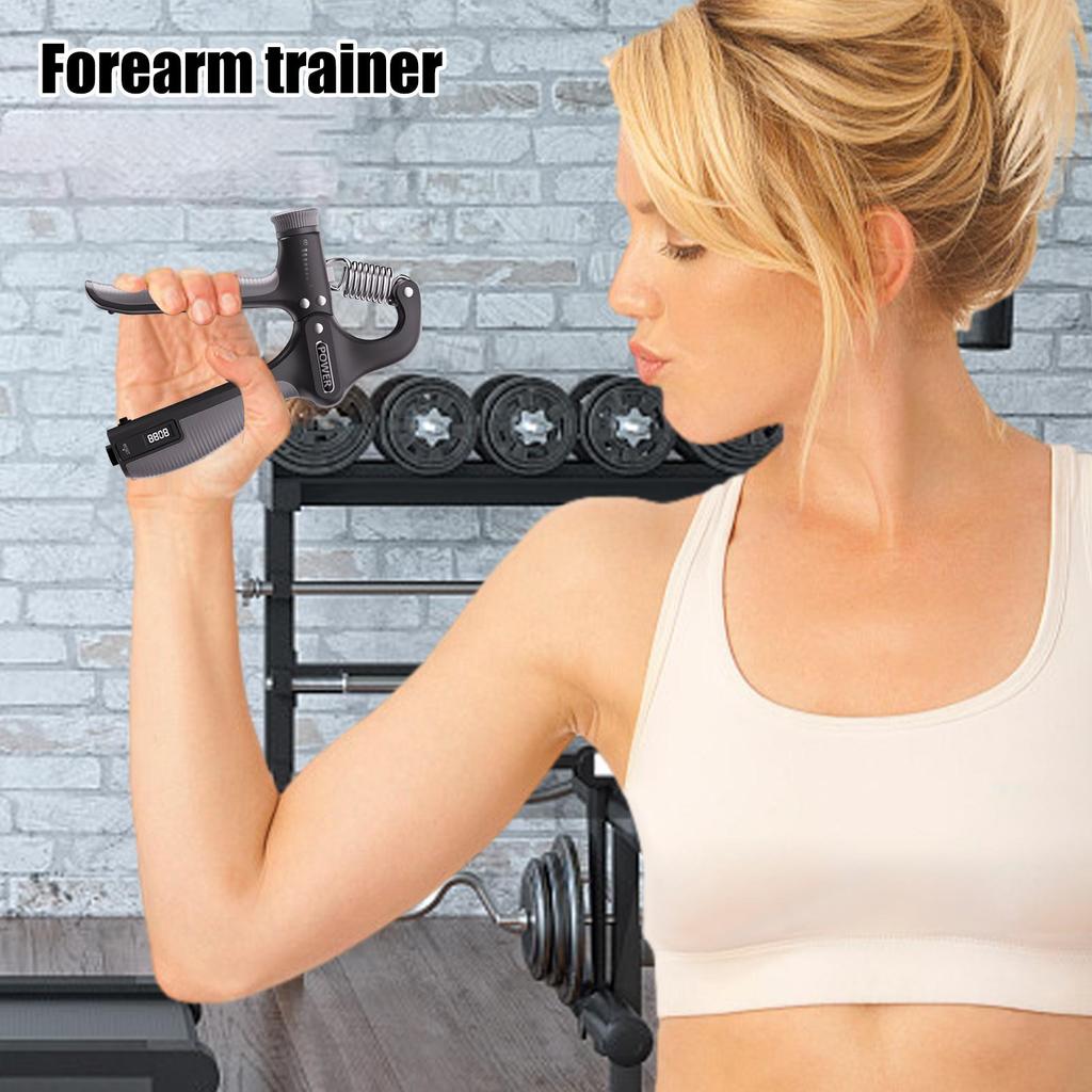 Grip Strength Trainer Forearm Trainer 11-130 Lbs Adjustable Digital Hand Gripper for Gym Home Work Travel Adults Seniors