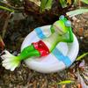 Water Floating Frog Statue,Frog Pond Ornament,Colorfast Easy Float Water Floating Resin Animal,Garden Statue
