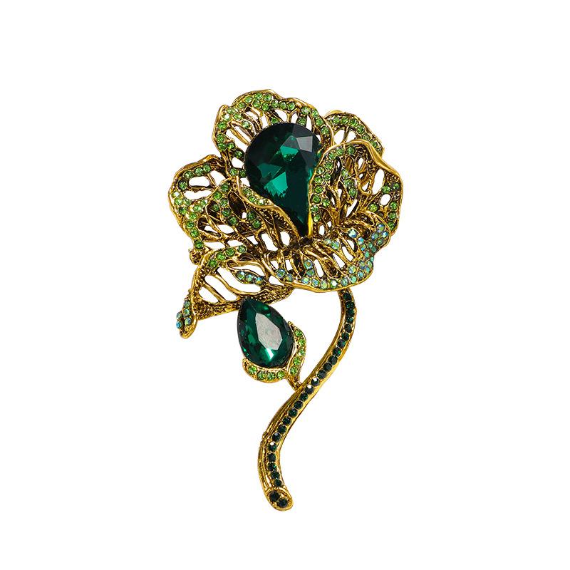 

Роскошные женские мужские изысканные броши-значки в виде сияющего лотоса из цельных кристаллов, винтажные булавки с растительным мотивом и стразами, корсаж для женской вечеринки