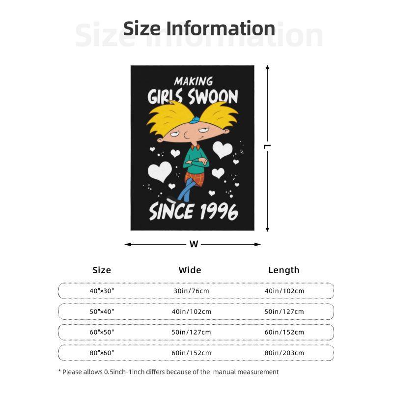 Custom Hey Arnold Animated Anime Helga Pataki Blanket Warm Fleece Soft Flannel Throw Blankets for Bedroom Couch Car Autumn
