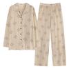Rou Shan Women's Pure Cotton Gauze Long Sleeve Pajamas - 2025 High-End Spring/Autumn Homewear Set