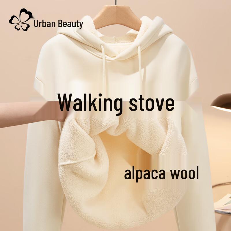 

Женский худи с капюшоном на подкладке из овечьего бархата 2XL