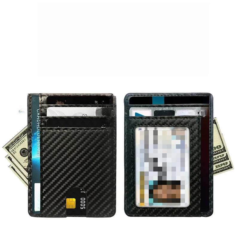 Portefeuille Fin en Cuir à 8 Fentes Porte-Cartes de Crédit et d'Identité Porte-Monnaie Étui Housse Sacs pour Hommes Femmes Hommes Mode Pochette Affaires