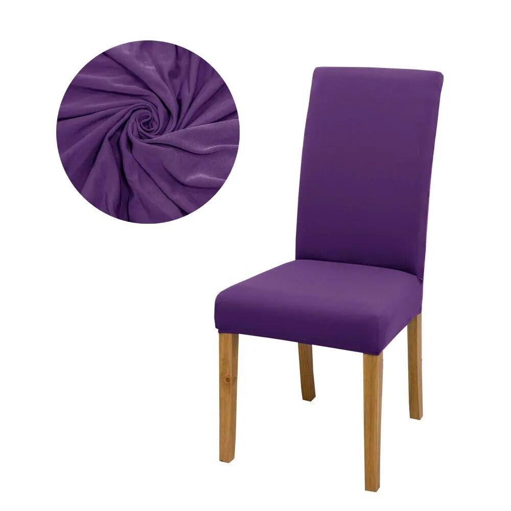 Solid Color Chair Covers Elastic Dining Room Seat Cover Washable Chair Protective Case for Restaurant Wedding Banquet Light Gray