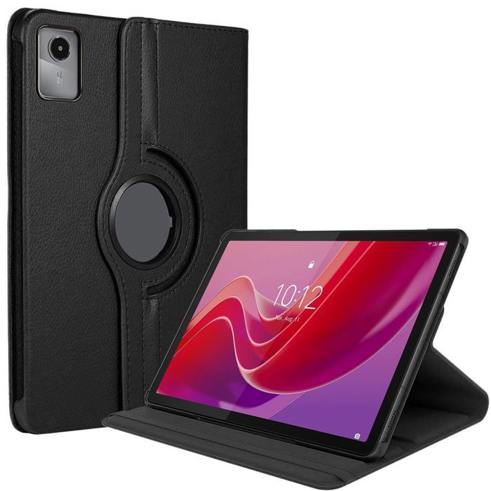 Coque pour Lenovo Tab M11, Protection Antichoc Rotative 360° Cuir Synthétique Noir
