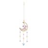 Crystal Sun Catcher Crescent Moon Sun Catcher Rainbow Maker Prism Ornament for Window Balcony Bedroom Garden Hanging