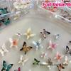 18/24/30PCS Multi Color Transparent Butterfly Nail Charms 3D Resin Glossy Small Butterfly Nail Art Decoration For DIY Crafts