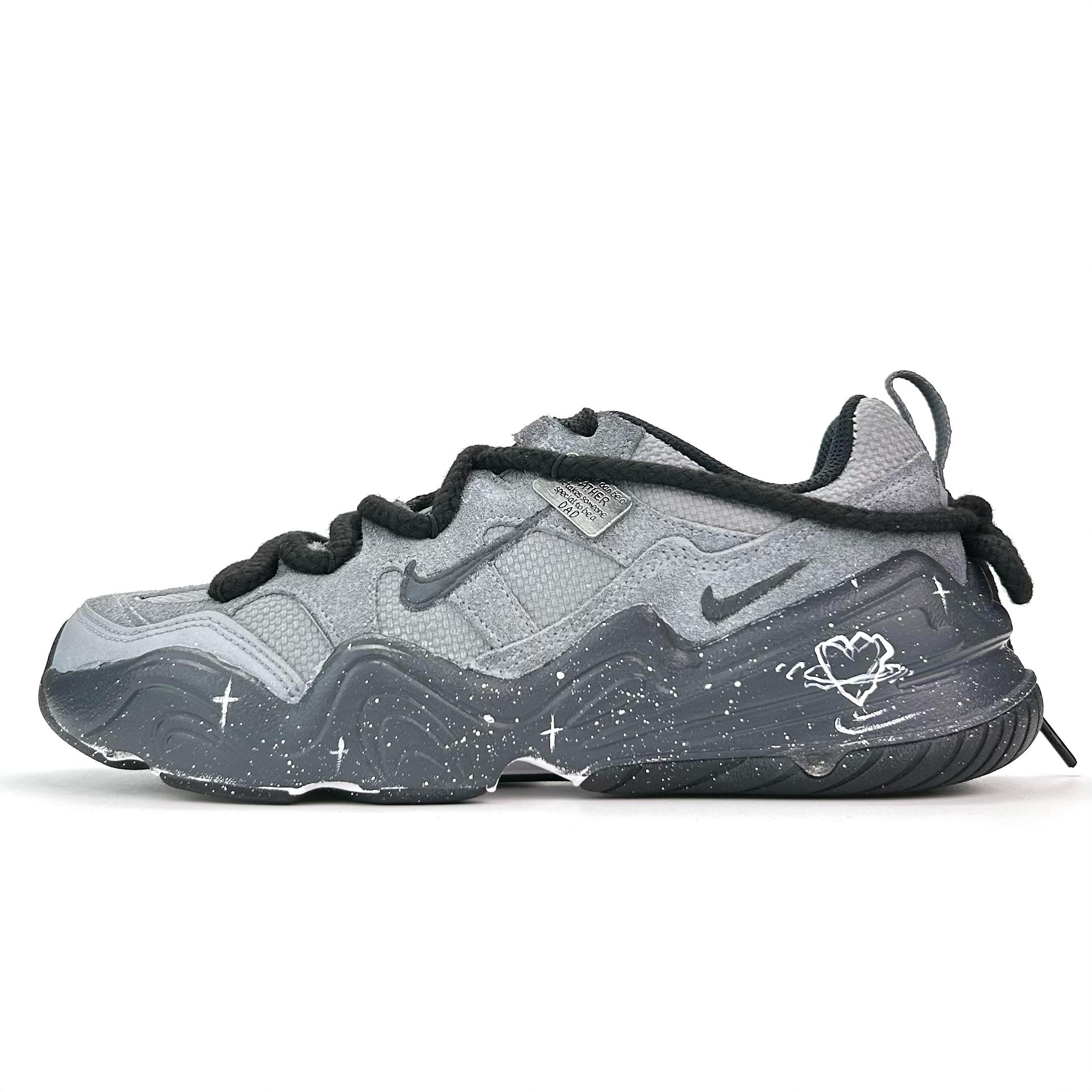 

Nike Tech Hera Moisturize Cow Split Leather Cushioning, Wear Resistant Low top Casual Shoes Unisex Black Gray FJ9532-101(Team1188-) 41