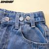 DIMANAF Summer Jeans Long Pants Women Elastic Loose Straight Casual Tassel Female Basic Straight Trousers Wide Leg Pants Blue 4XL  AA