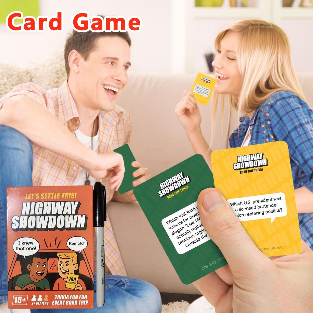 WELL BALANCED Highway Showdown – Fun & Competitive Trivia Car Game For Adults & Teens, Road Trip Travel