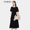 PORTS Women's Short-Sleeve A-Line Midi Dress