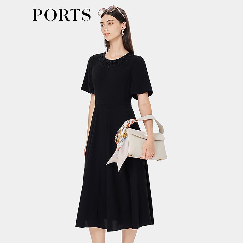 PORTS Women's Short-Sleeve A-Line Midi Dress
