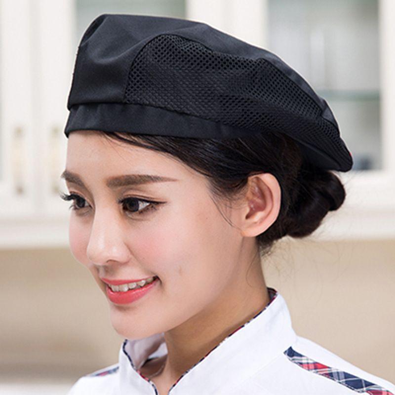 Waiter Beret Breathable Mesh Chef Hat Catering Milk Tea Baking Work Hat Men Women
